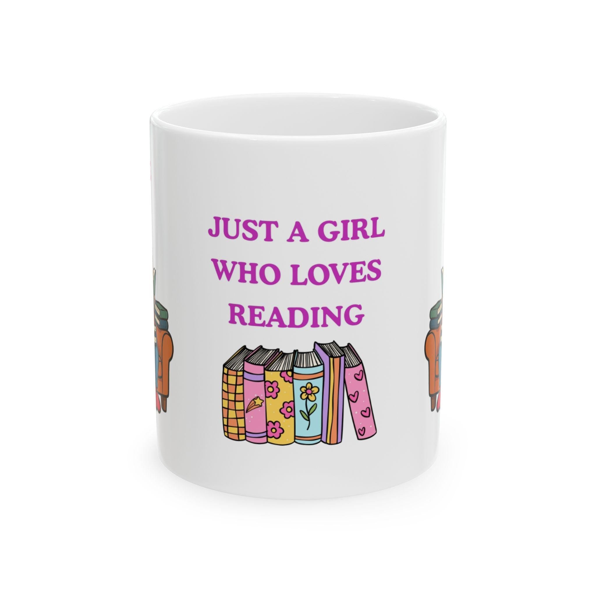 Personalised Reading Girl Mug, Book Lover Gift