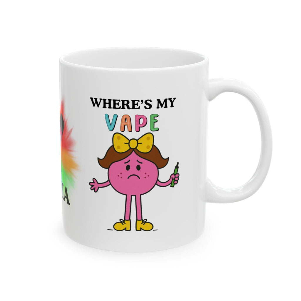 Personalised 'Where's My Vape' Mug, Funny Gift, 11oz Ceramic Coffee Cup Drinkware