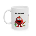 Miss Vegetarian Mug: Personalised Fun Gift, 11oz Ceramic Coffee Cup Drinkware