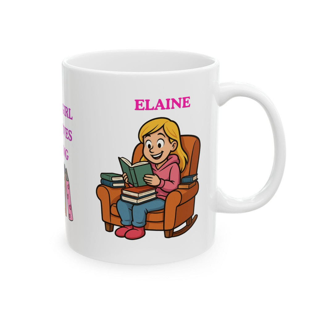 Personalised Reading Girl Mug, Book Lover Gift