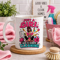 Personalised Just A Girl Who Loves Cleaning Mug, 11oz Coffee Cup