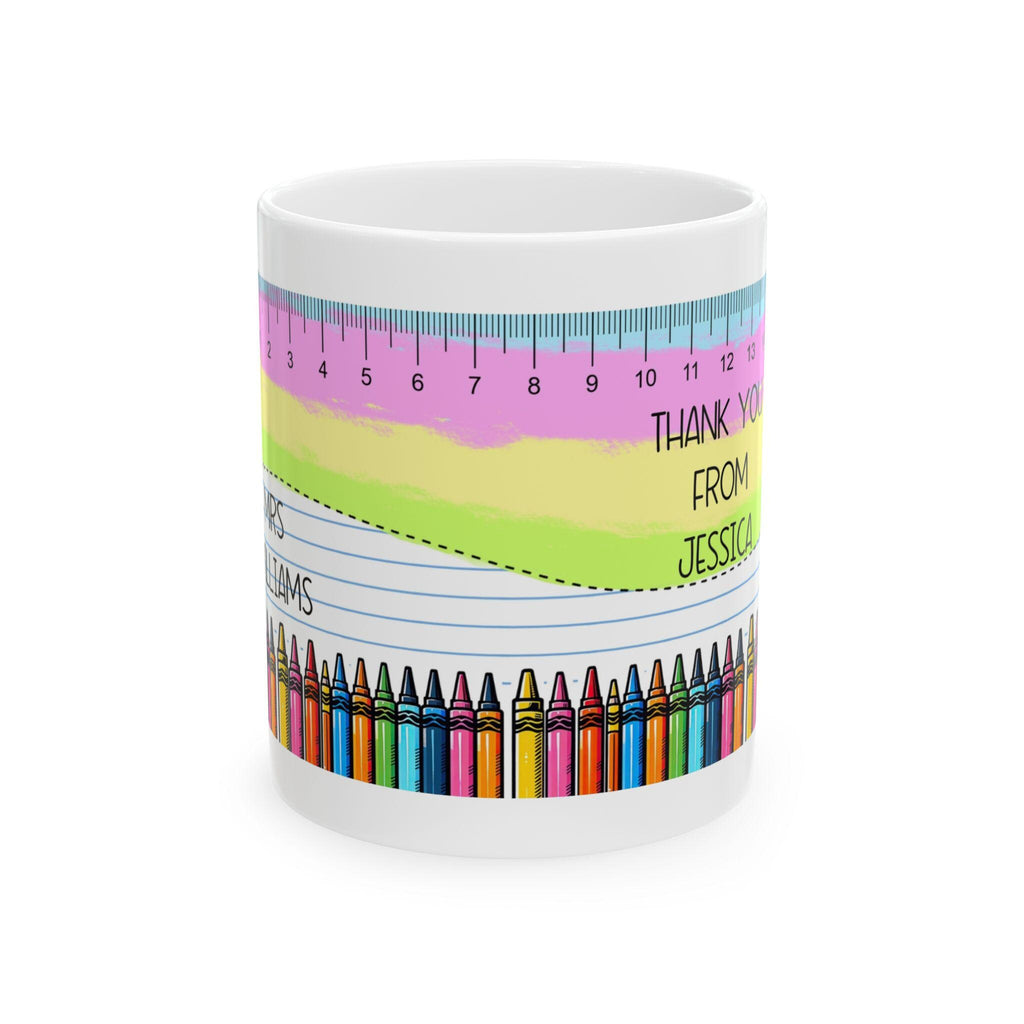 Personalised Teacher Mug, Crayon Design, Thank You Gift