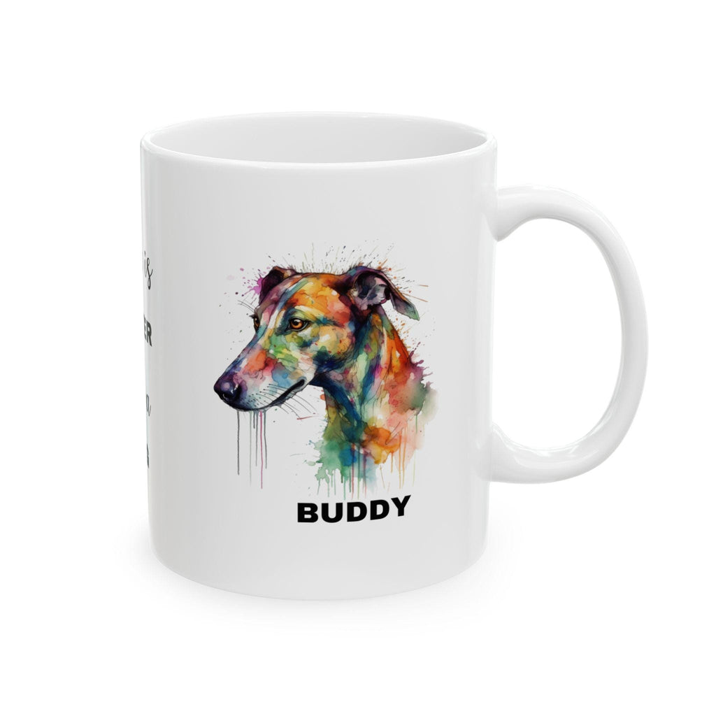 Personalised Lurcher Watercolor Mug - Greyhound Dog Lover Gift