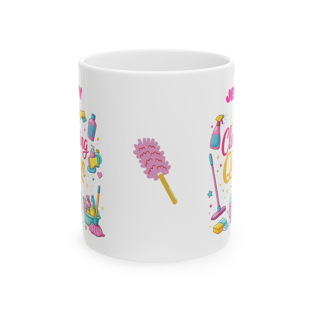 Cleaning Queen , Novelty, Gift, Work, Fun, Cup, Ceramic, Coffee, Personalised, cleaning, Cleaner
