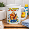 Personalised Mr Always On Toilet Mug, Funny Bathroom Coffee Cup
