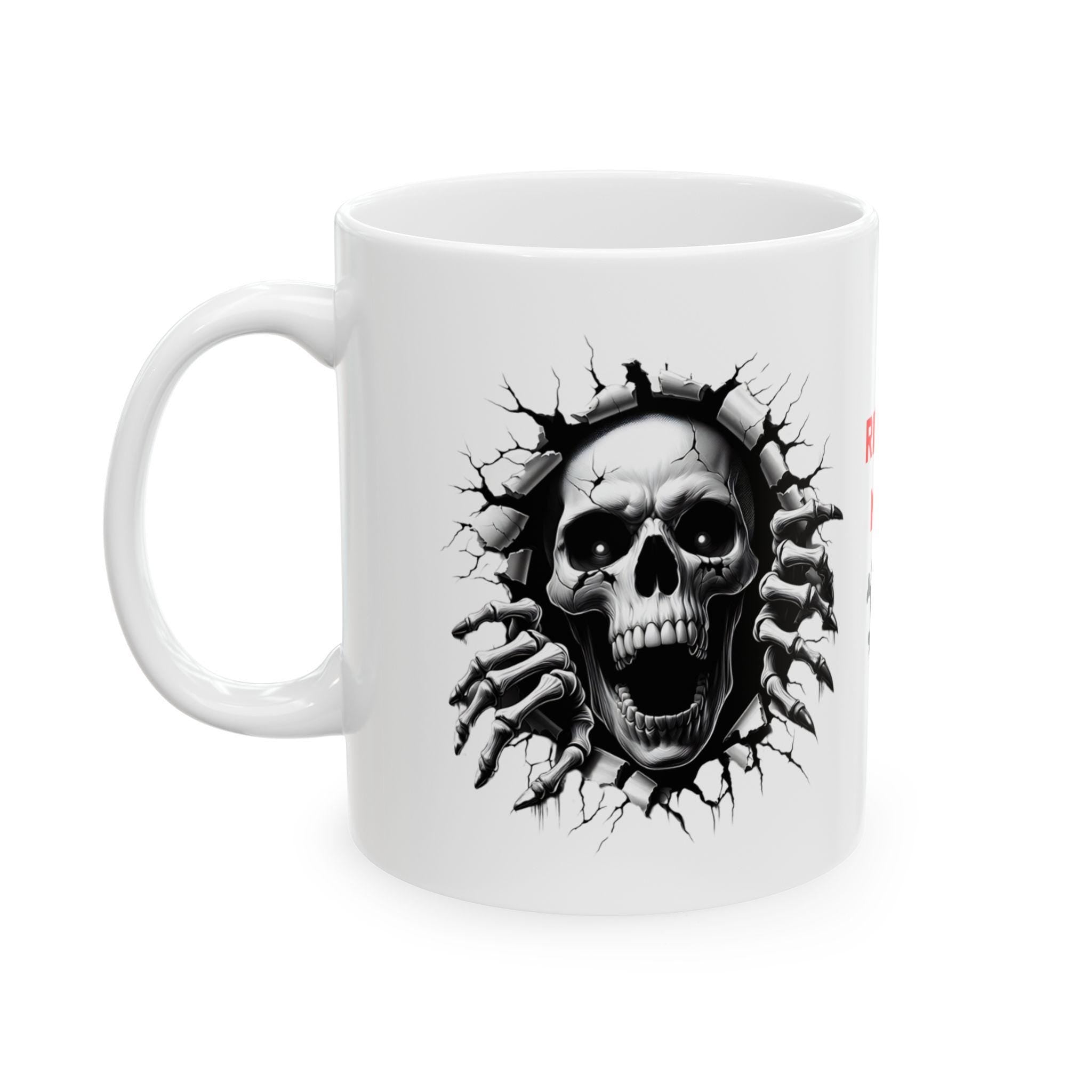 3D Skull Mug, Personalised Coffee Cup, Novelty Gift