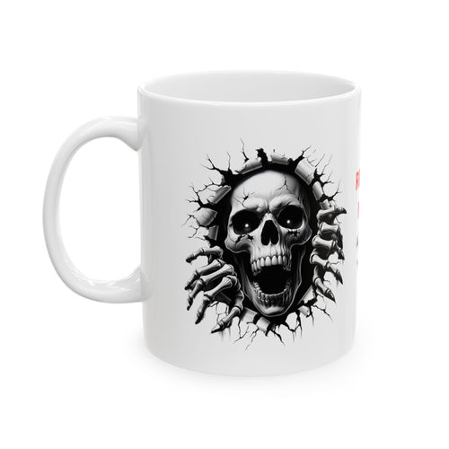 3D Skull Mug, Personalised Coffee Cup, Novelty Gift