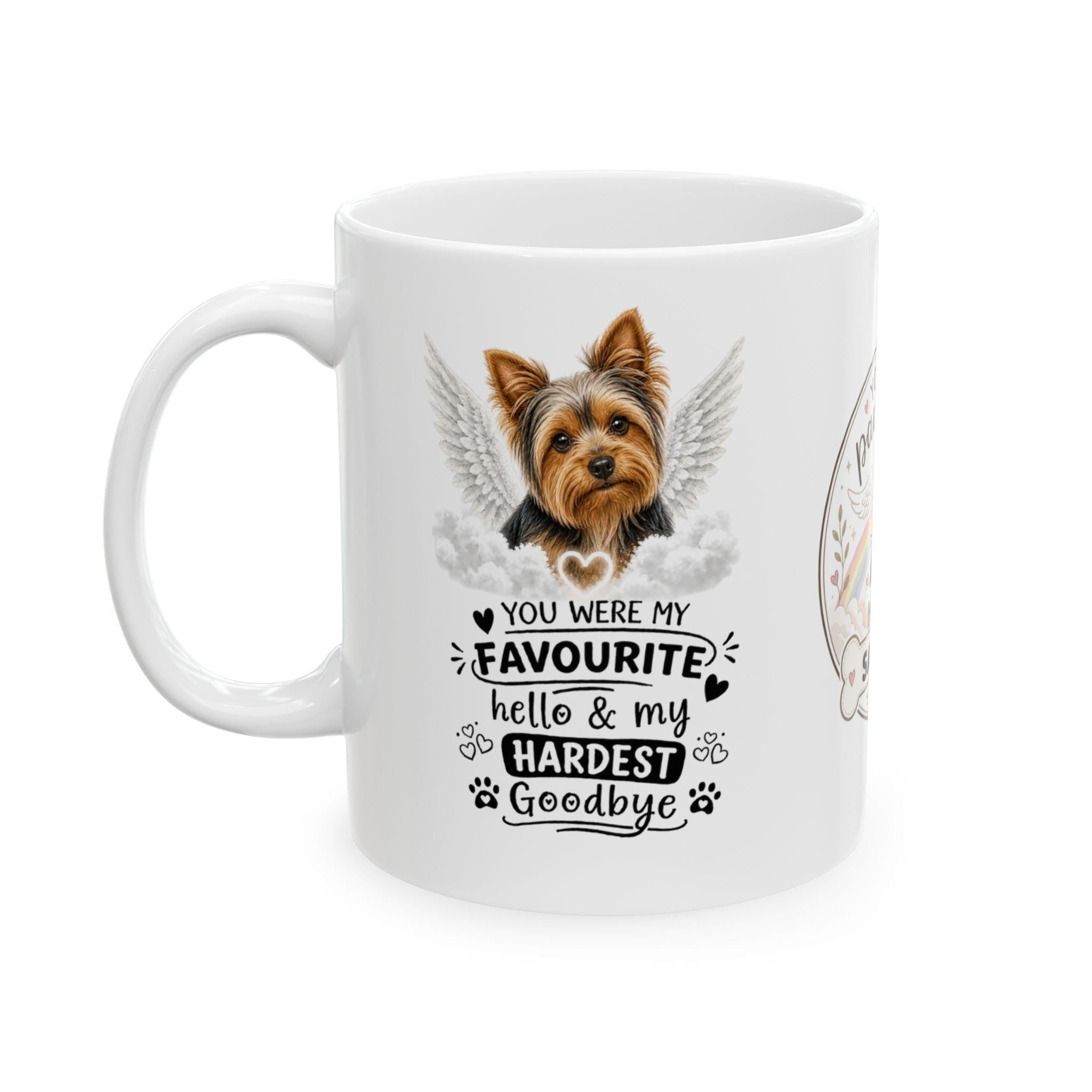 Personalised Yorkshire Terrier Memorial Mug Personalised, Yorkie Pet Loss Gift, Dog Remembrance Mug, Favourite Hello Hardest Goodbye 11oz