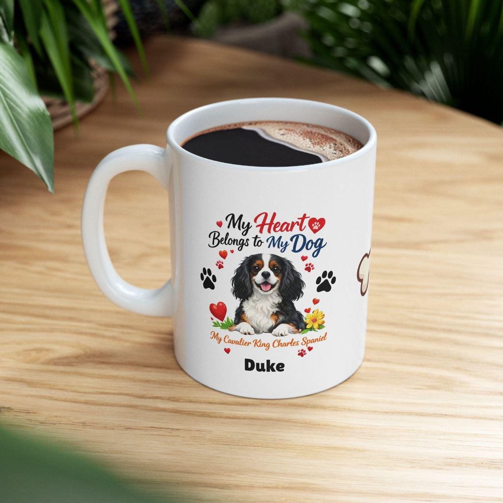 Cavalier King Charles spaniel dog mug, personalised