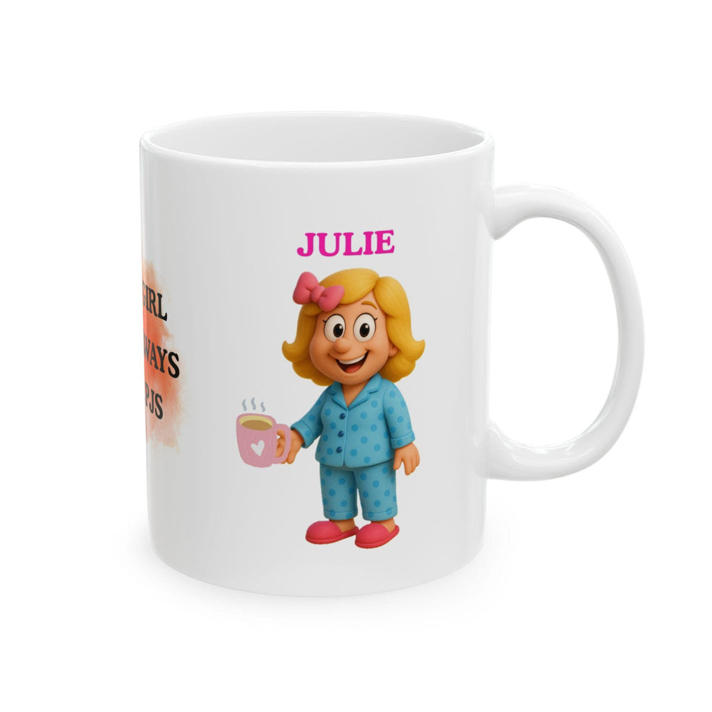 Just a girl who's always in her pjs, personalised, gift, nightwear.