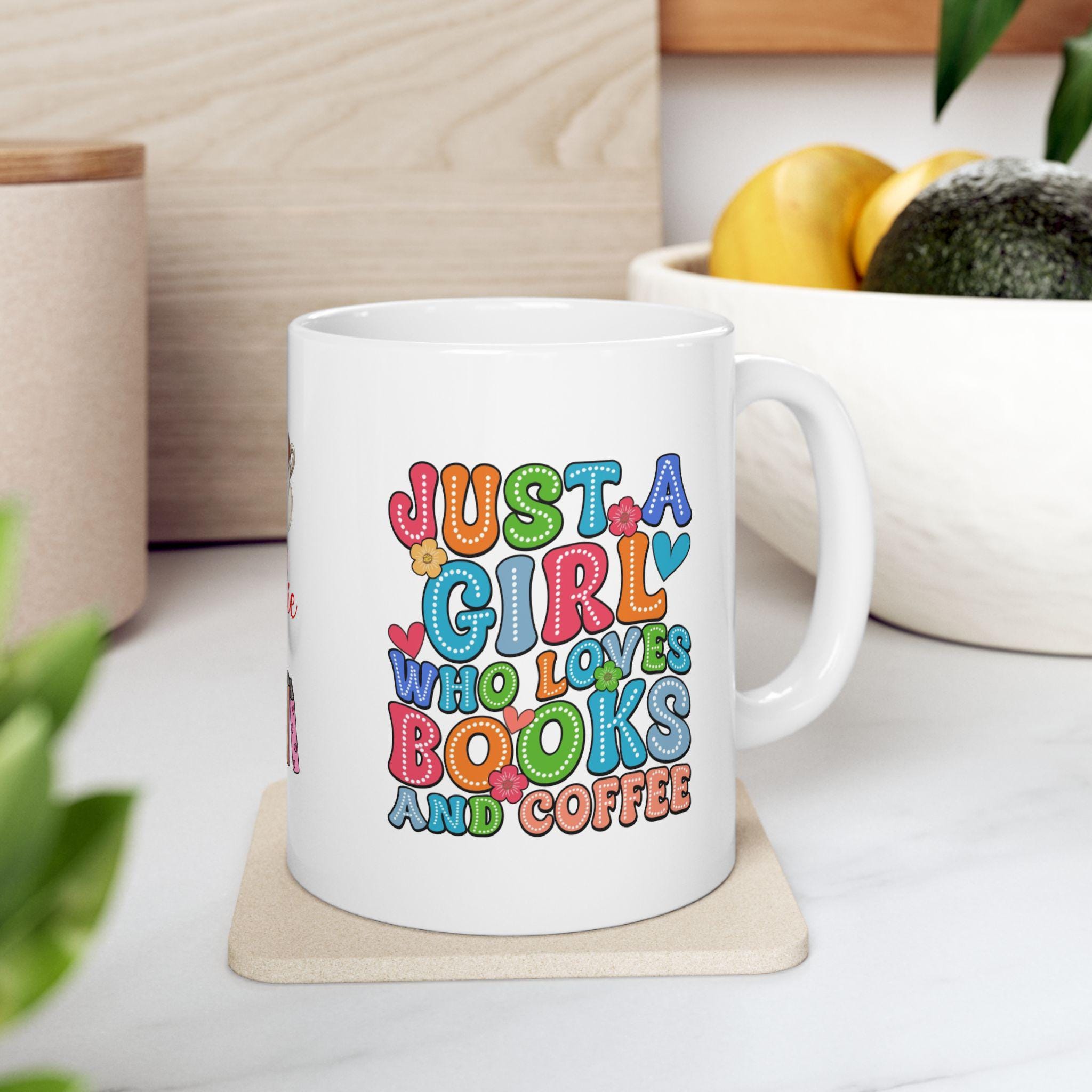 Personalised Book Lover Mug, Coffee and Books Gift