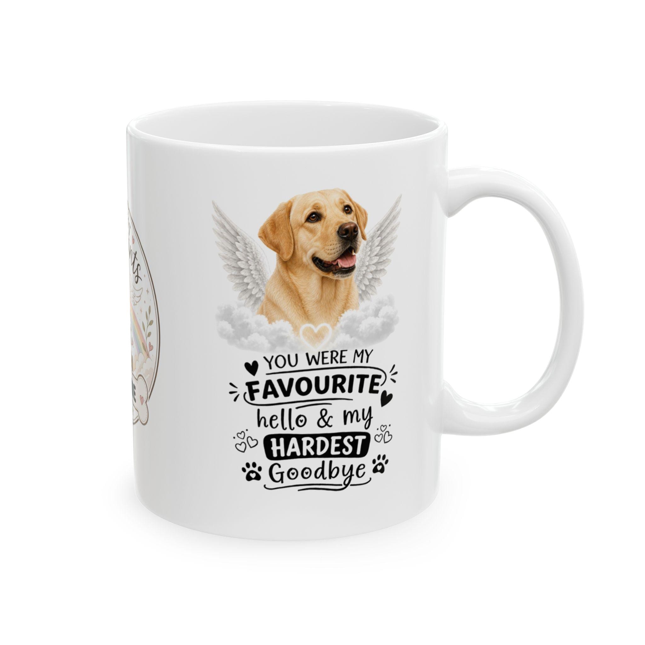 Personalised Labrador Memorial Mug Personalised,  Pet Loss Gift, Dog Remembrance Mug, Favourite Hello Hardest Goodbye 11oz