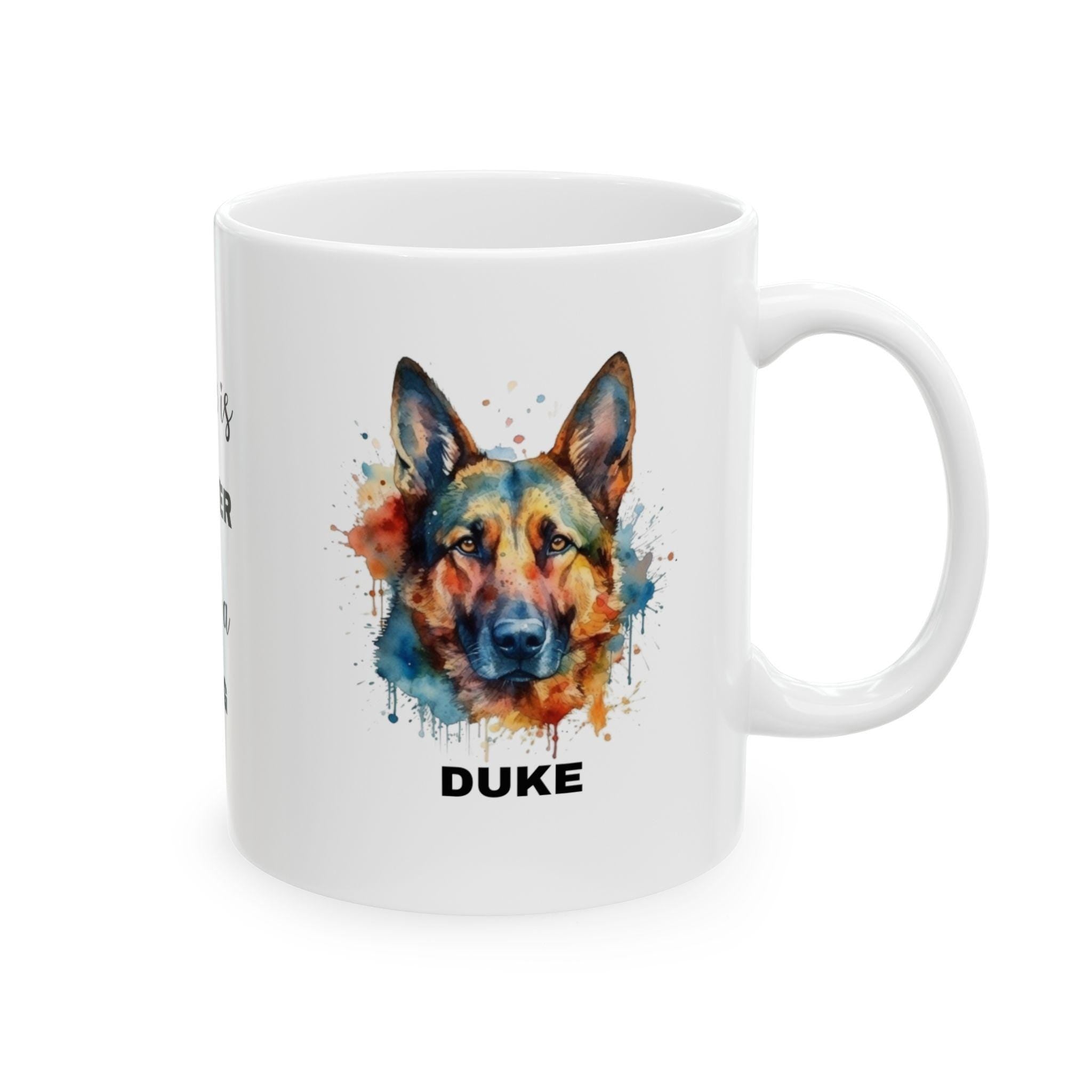 Personalised German Shepherd Mug: Watercolor Dog Lover Gift