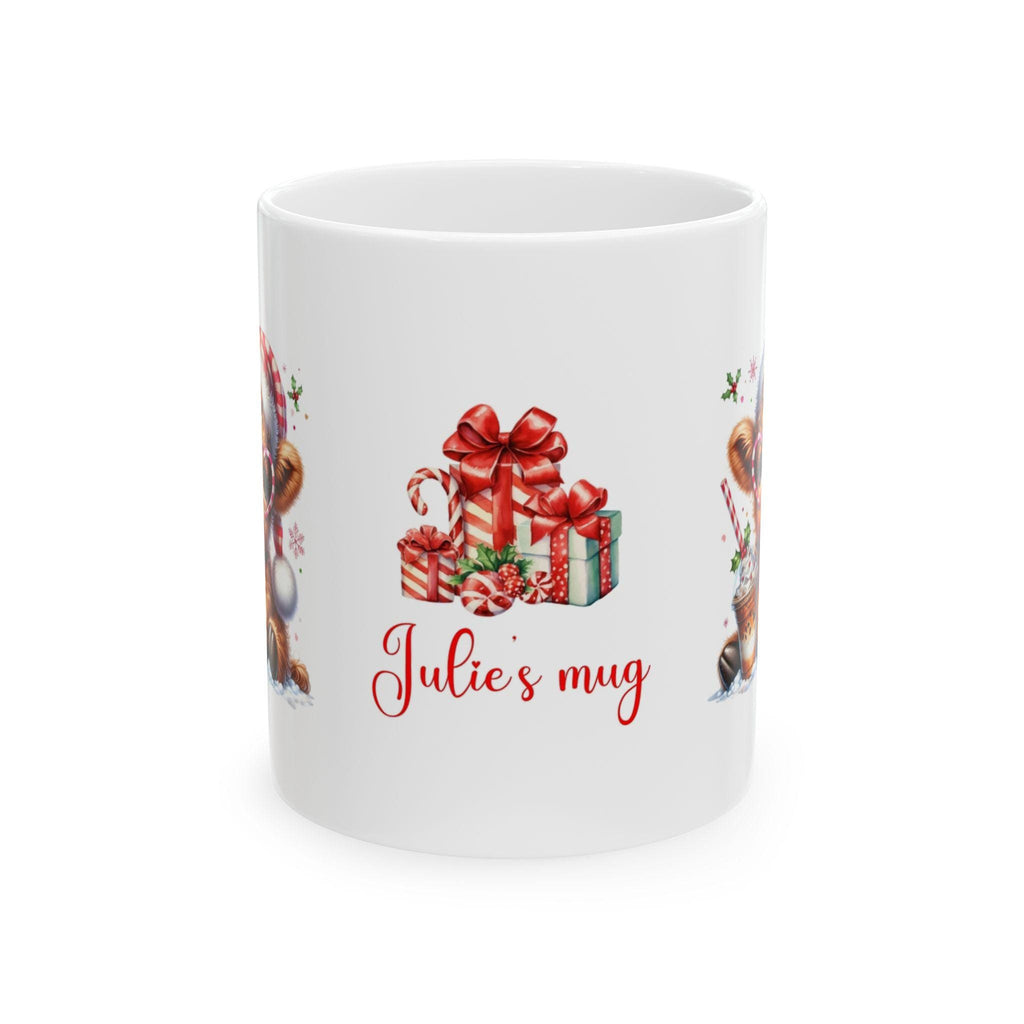 Personalised Highland Cow Christmas Mug, Secret Santa Gift