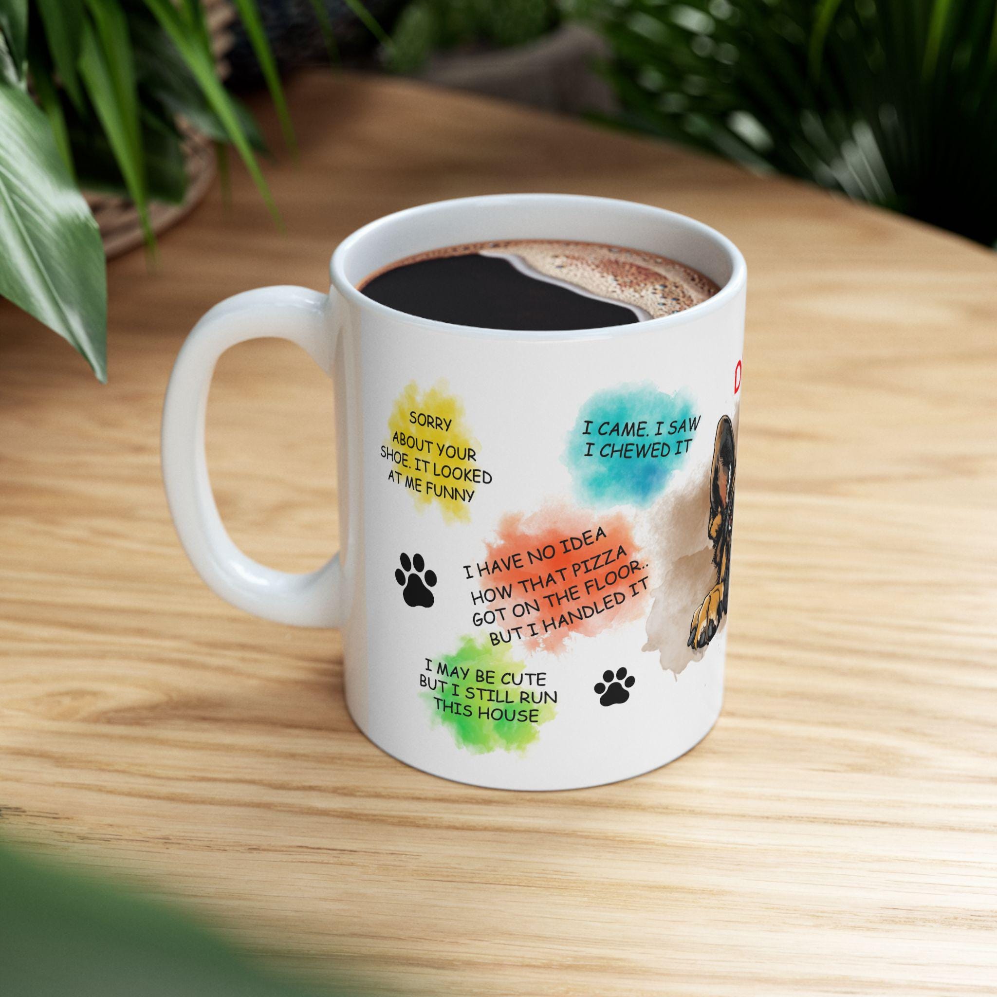German Shepherd personalised funny dog quote Mug, Dog Lover Gift