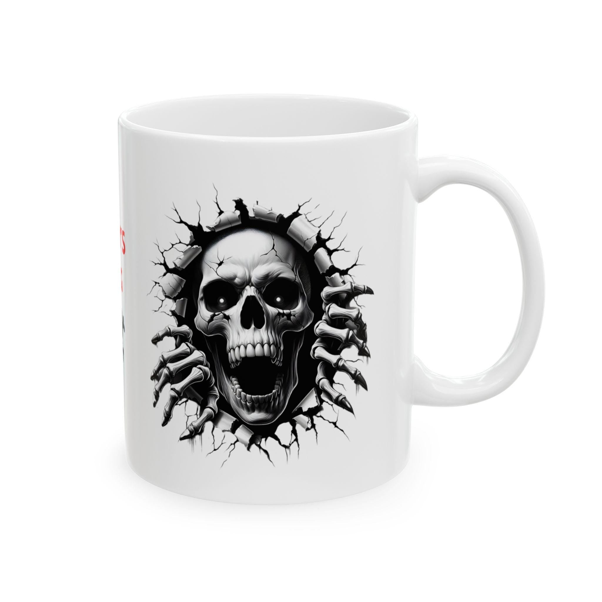 3D Skull Mug, Personalised Coffee Cup, Novelty Gift