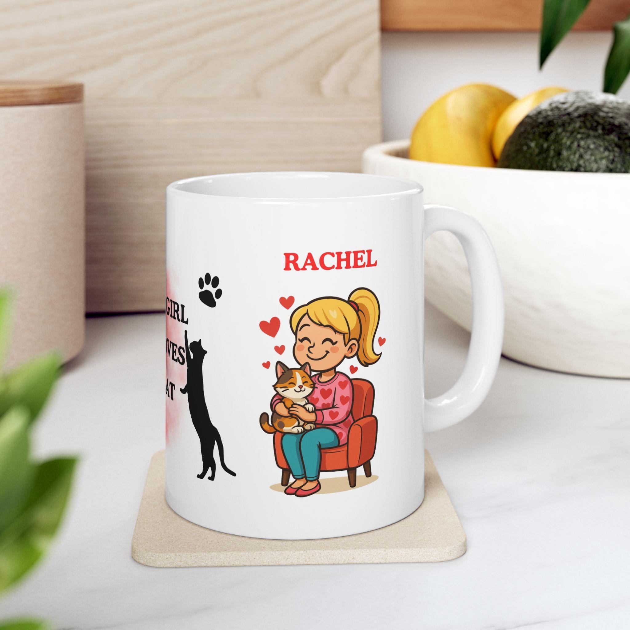 Just a girl who loves her cat mug, personalised