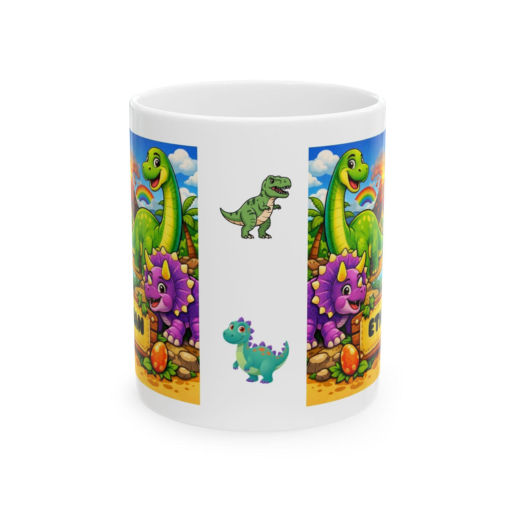 Personalised Children's Dinosaur Mug, 11oz Ceramic, Boy, Girl, Colurful
