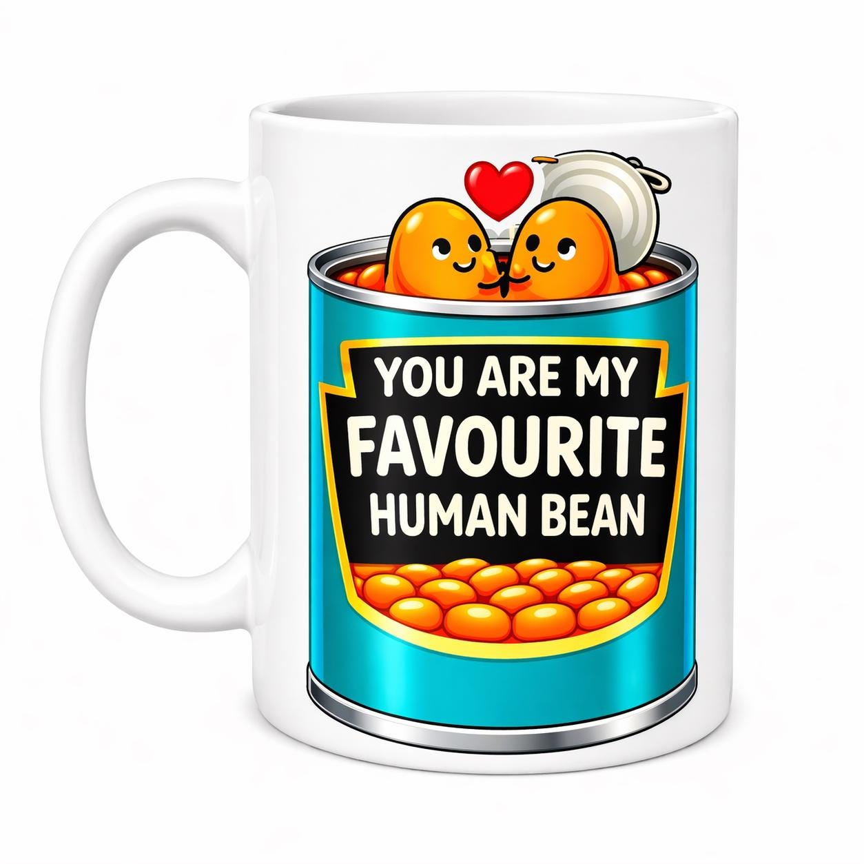 You are my favourite human bean mug, personalised, fun, love, Anniversary, Birthday. Funny, White Ceramic 11oz