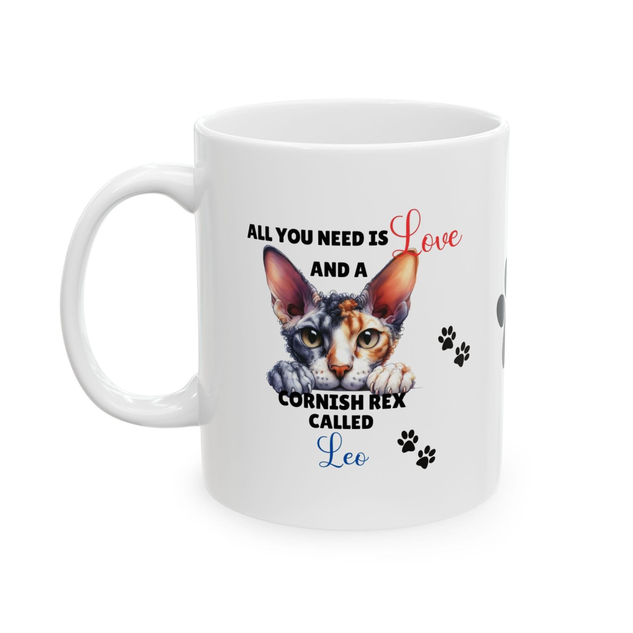 Personalised Cornish Rex Cat Mug, Cat Lover Gift
