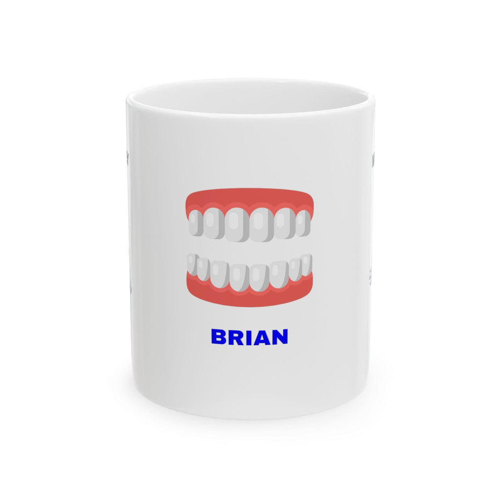Mr Turkey Teeth Mug: Personalised Fun Gift, 11oz Ceramic Coffee Cup Drinkware