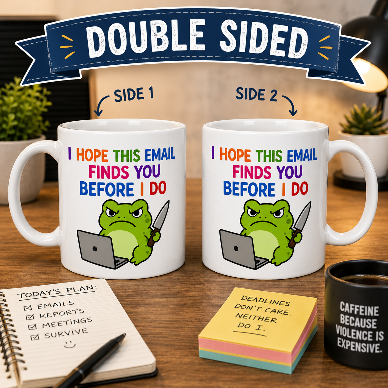 Funny Grumpy Frog Mug 11oz, Office Humour Coffee Cup, Email Warrior Gift