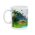 Child's personalised dinosaur, fantasy, Christmas, Birthday, gift, present, child, Unique, pretty 11oz Ceramic Coffee Cup Drinkware