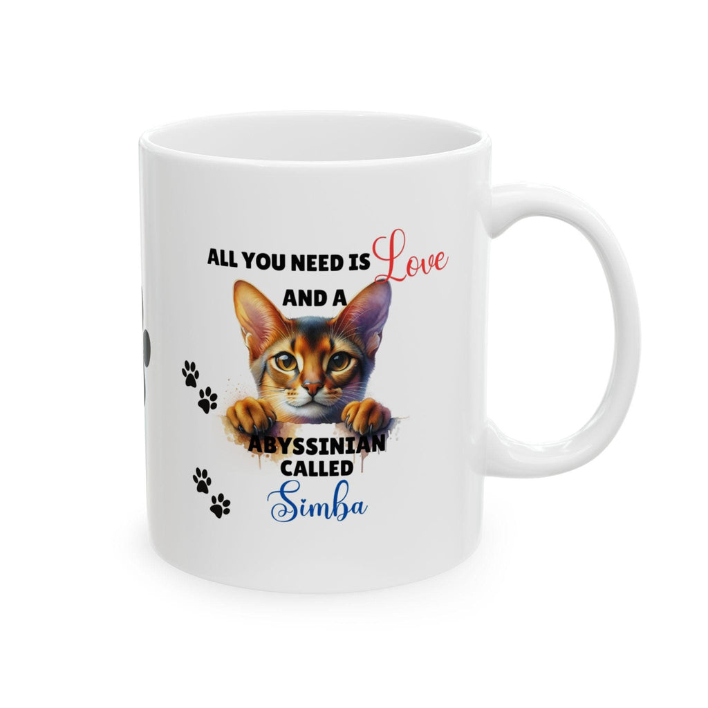 Personalised Abyssinian Cat Mug, Cat Lover Gift