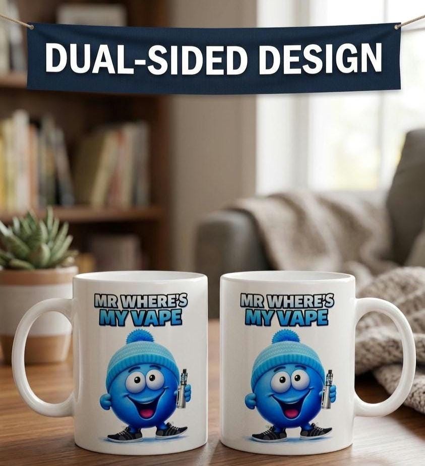 Mr wheres my vape, mug, personalised, gift, fun.