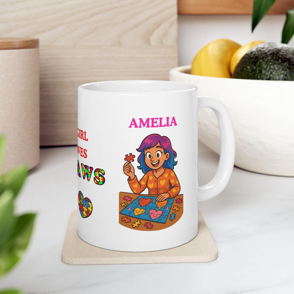 Personalised Jigsaw Puzzle Lover Mug, Gift for Girl