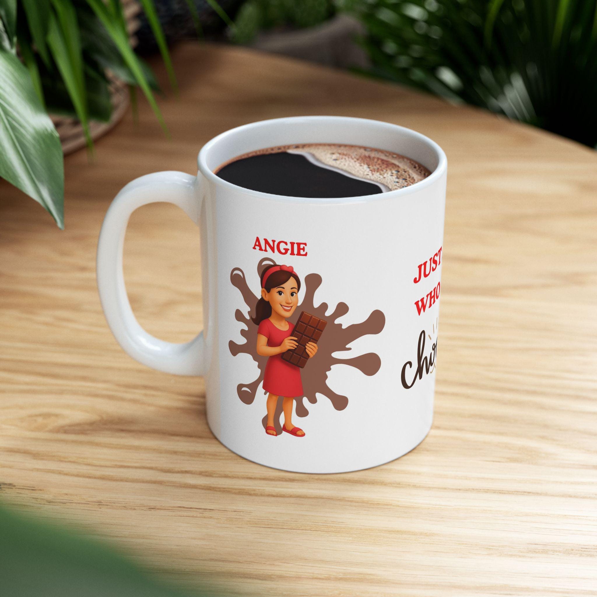 Personalised Chocolate Lover Mug, 11oz Coffee Cup, Gift for Her