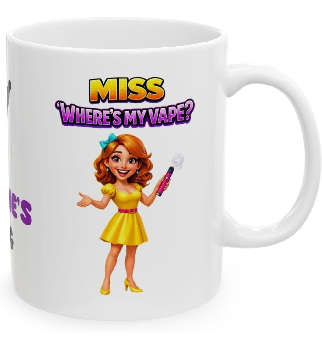 Personalised 'Miss Where's My Vape' Mug - Funny Novelty Gift