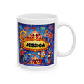Personalised Children's Circus Mug, 11oz Ceramic, Boy, Girl, Colourful, Animals