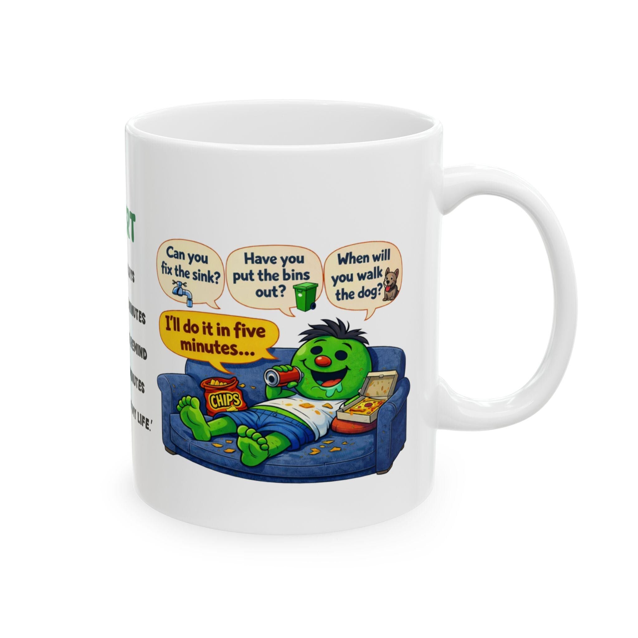 Mr i'll do it in five minutes mug, personalised, Husband, Partner, Him, Funny, Banter