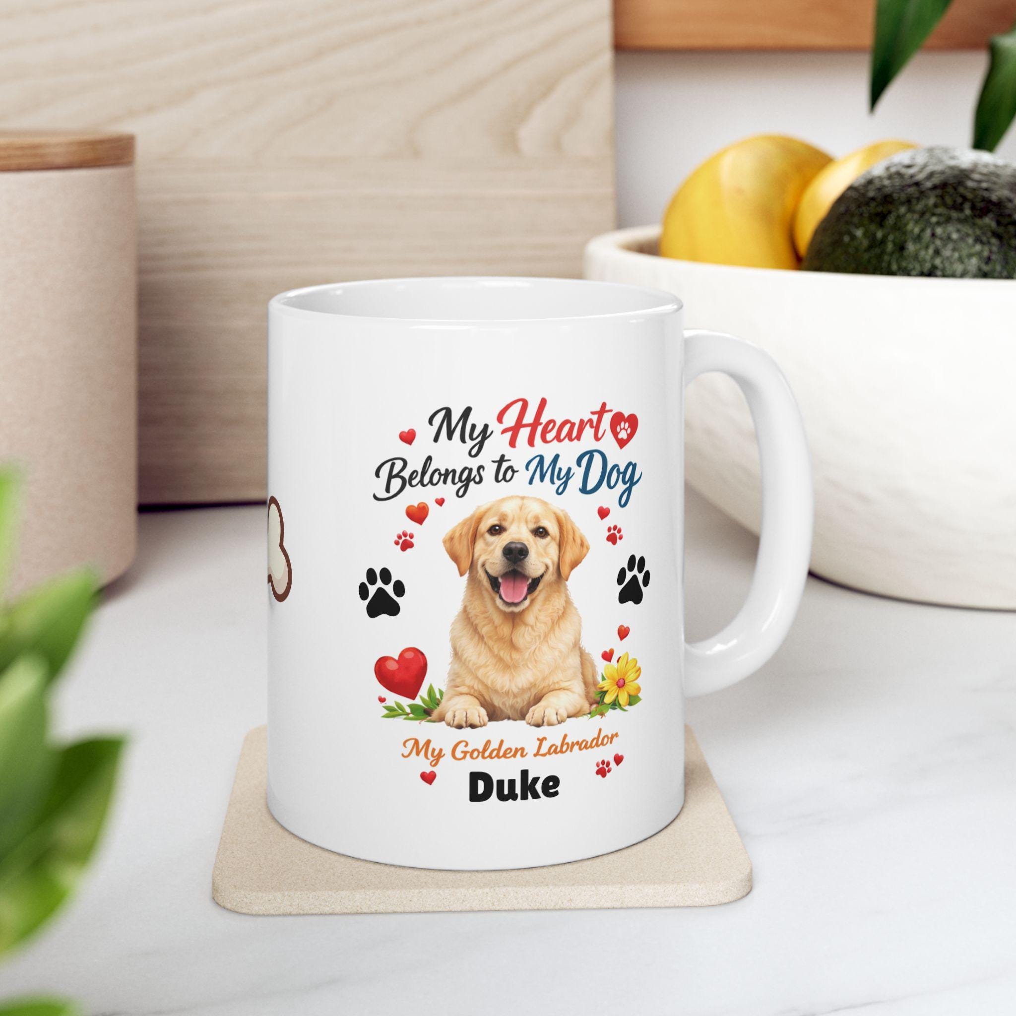 Labrador dog mug, personalised