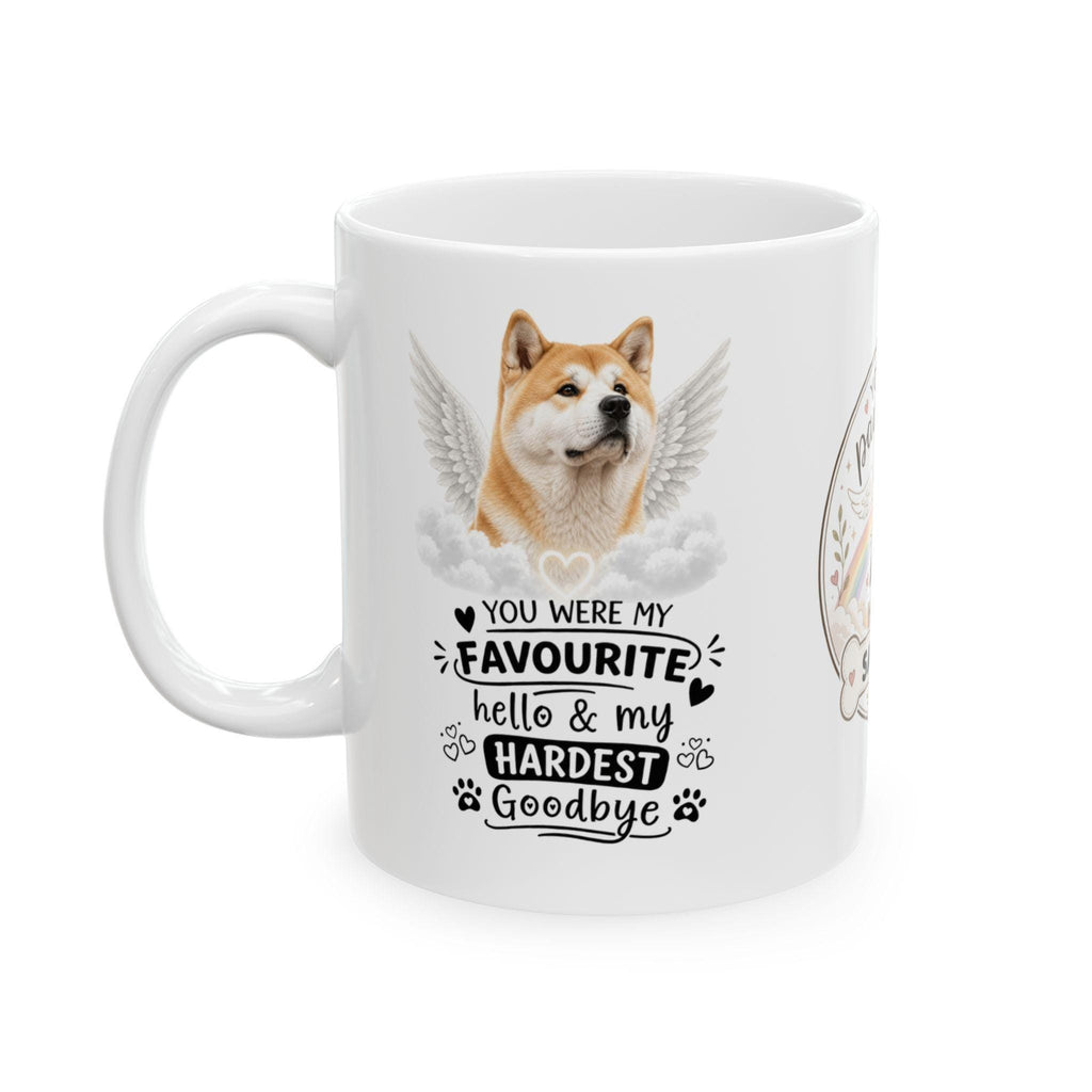 Personalised Akita Memorial Mug Personalised, Pet Loss Gift, Dog Remembrance Mug, Favourite Hello Hardest Goodbye 11oz