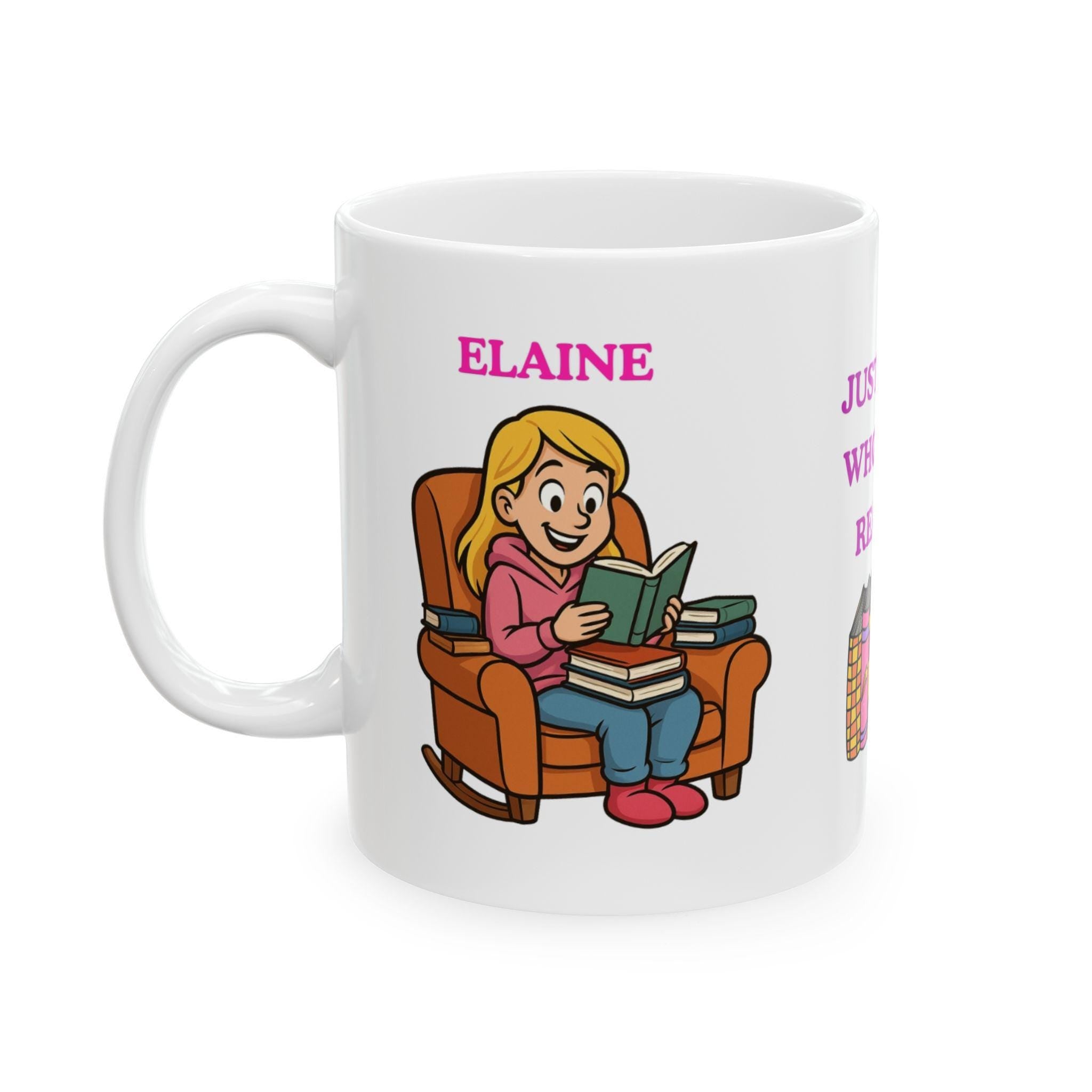 Personalised Reading Girl Mug, Book Lover Gift