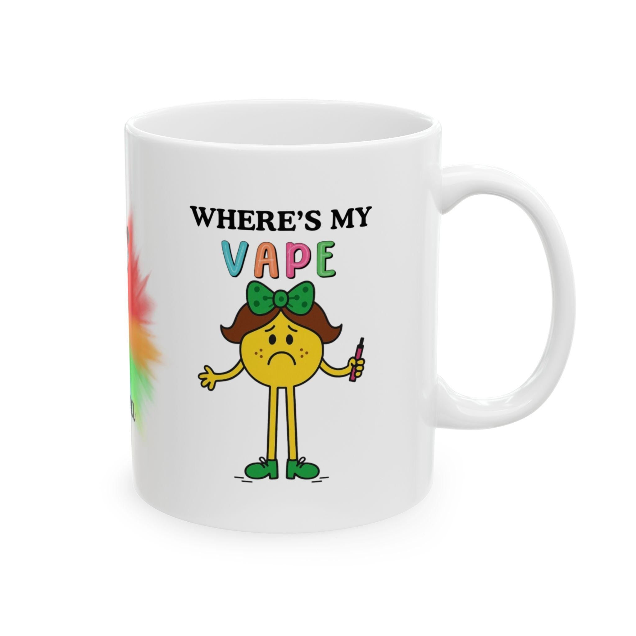 Personalised 'Where's My Vape' Mug, Funny Gift