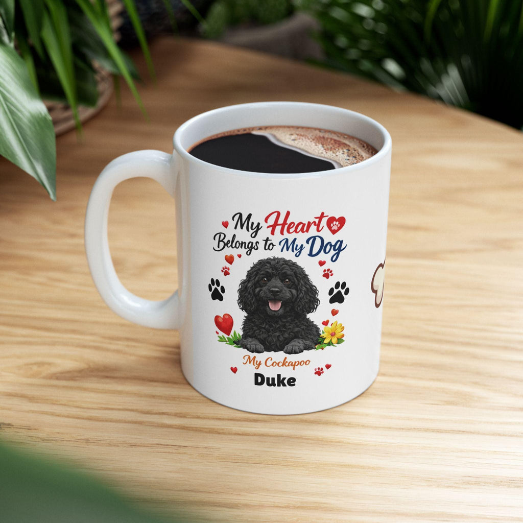 Personalised Cockapoo Dog Mug, Black Cockapoo Lover Gift