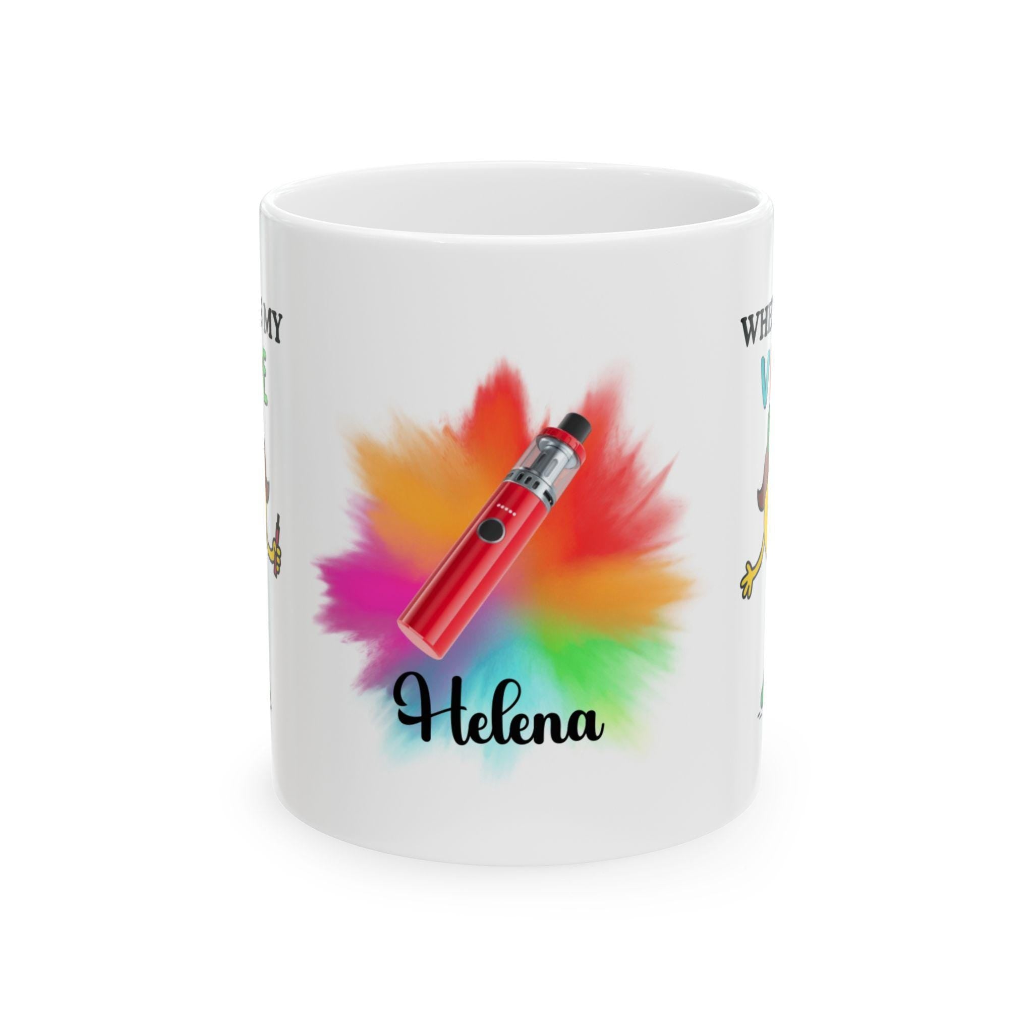 Personalised 'Where's My Vape' Mug, Funny Gift