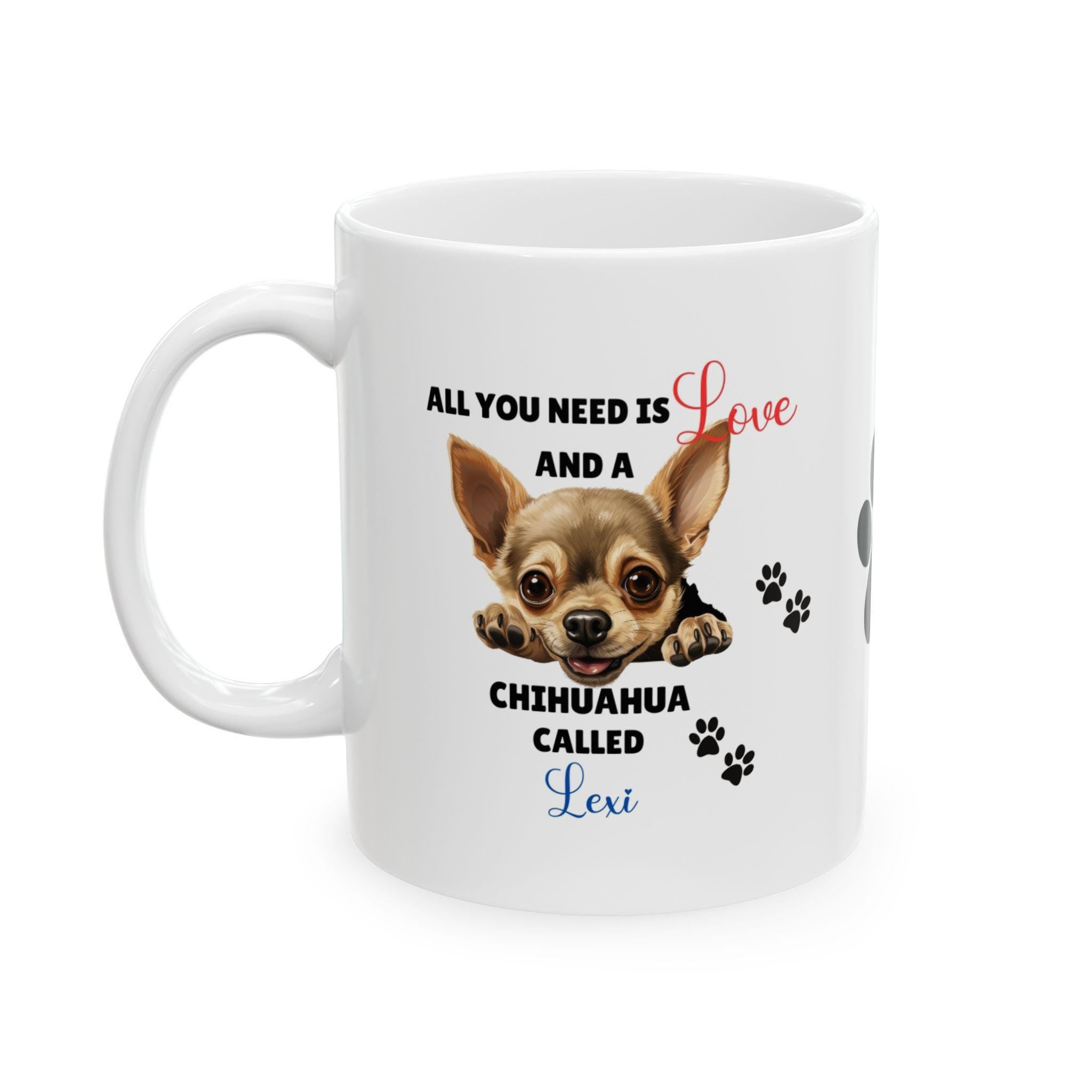 Personalised Chihuahua Mug: Dog Lover Gift, 11oz Ceramic Coffee Cup Drinkware