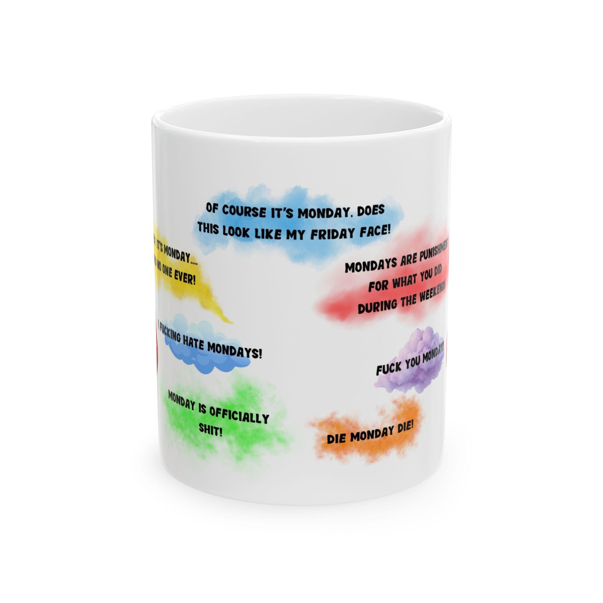 Personalised hate Monday mug quotes, gift, Christmas, Birthday,