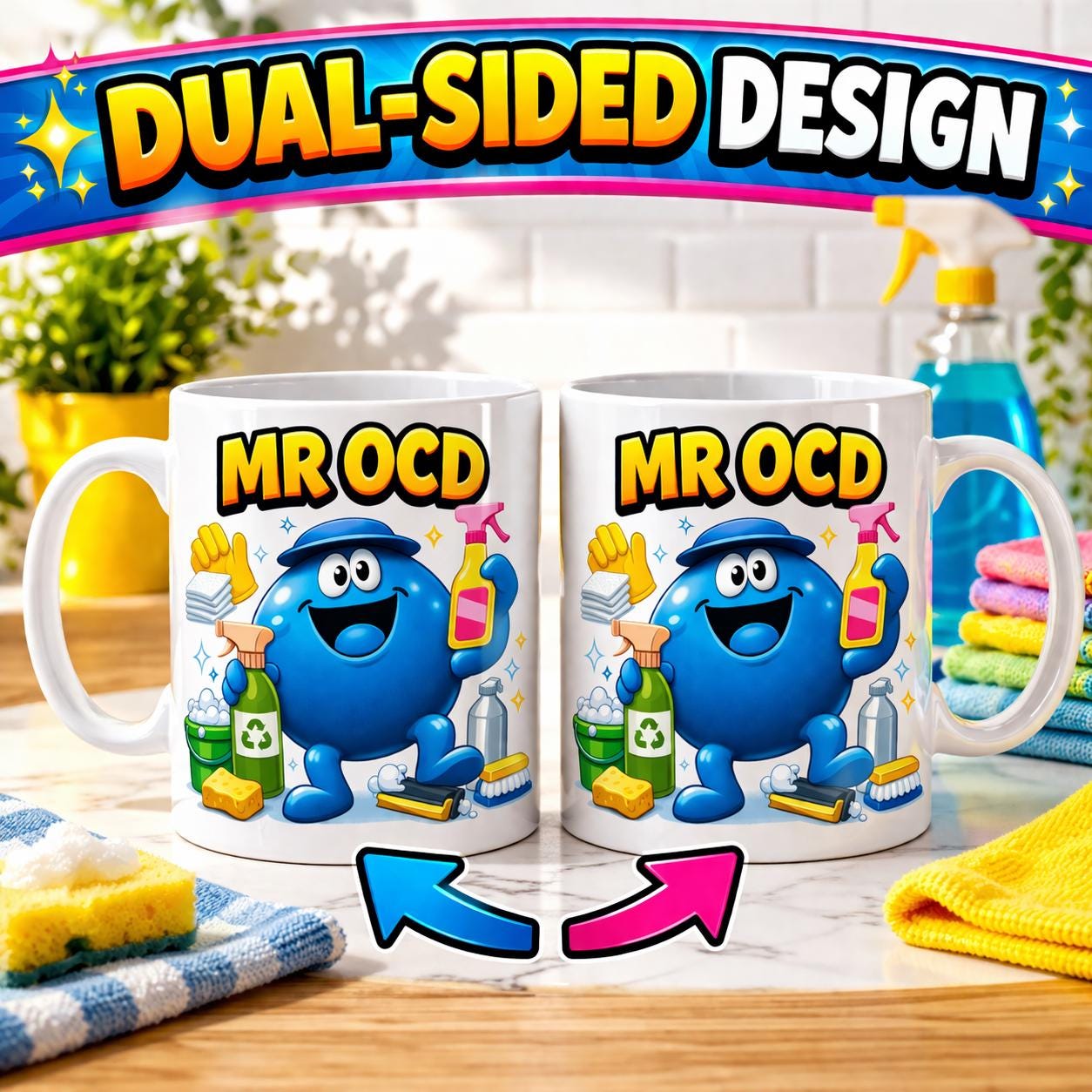 Mr OCD Mug, personalised Fun Cleaning Gift