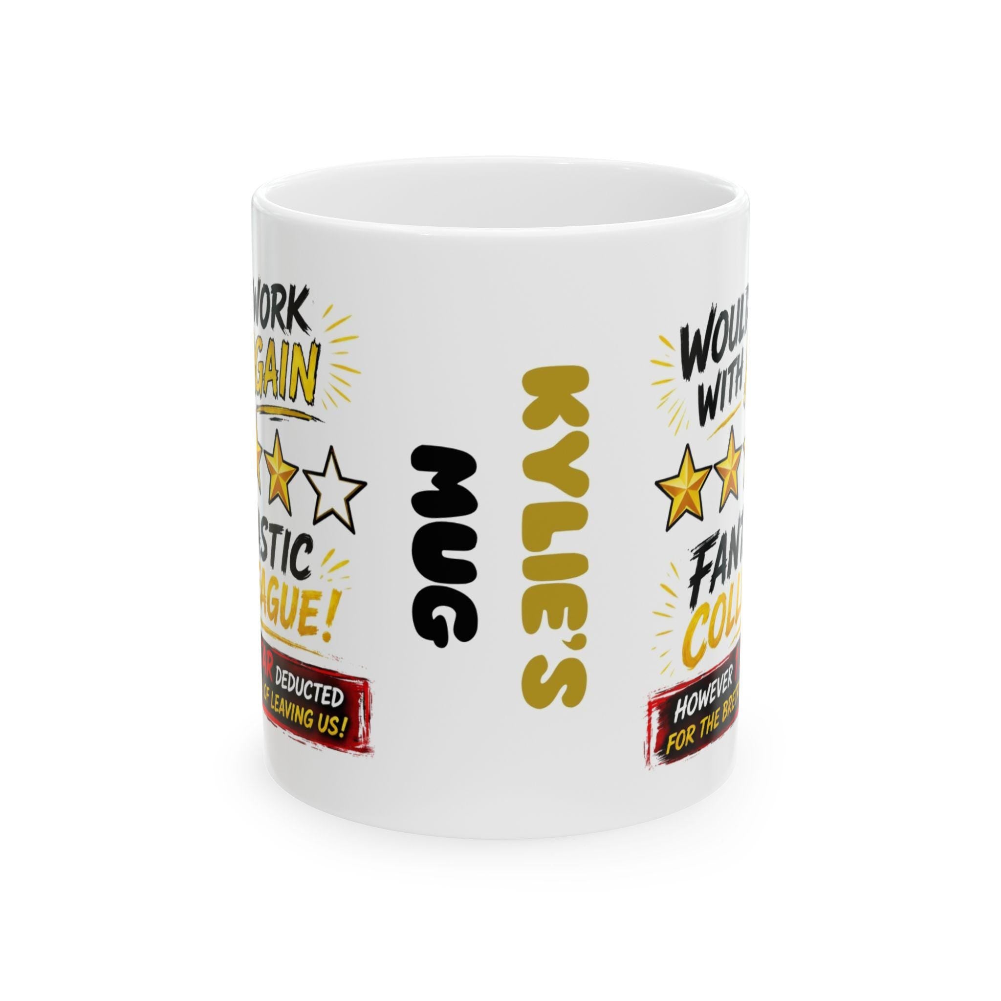 Personalised Would Work With Again Funny Farewell Mug, Leaver, Workplace, Retired, Office, 11oz Ceramic