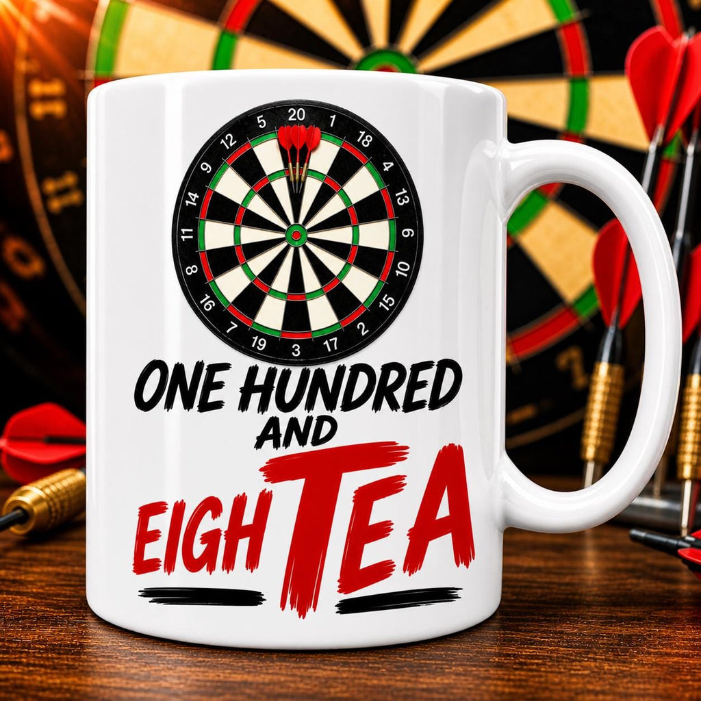 Funny Darts mug, one hundred and eigh TEA, personalised, fun mug, 11oz Ceramic