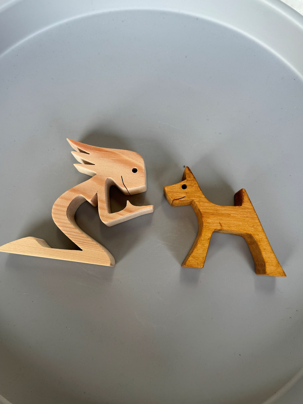 Woman and dog, Wooden sculpture, Hand made, Gift, Craftmanship, Animal, Dog