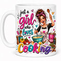 Just a girl who loves cooking, mug, personalised, funny.