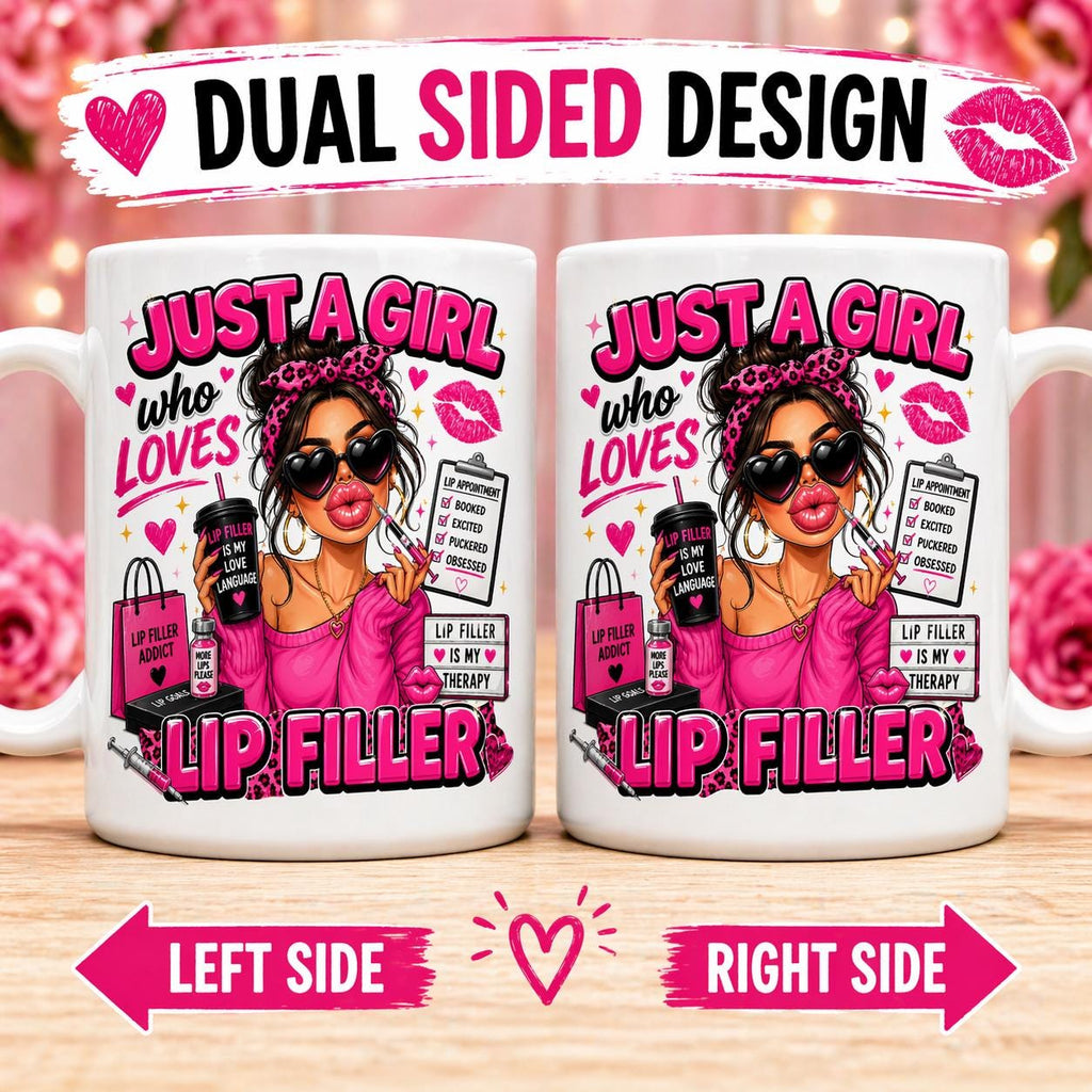 Personalised Lip Filler Mug, Girl Gift