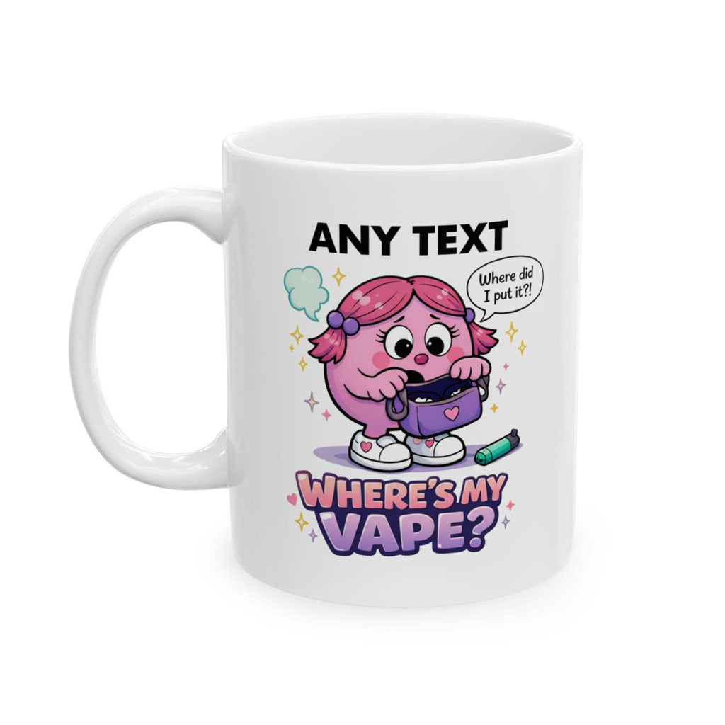 Personalised 'Where's My Vape' Mug, Funny Novelty Gift