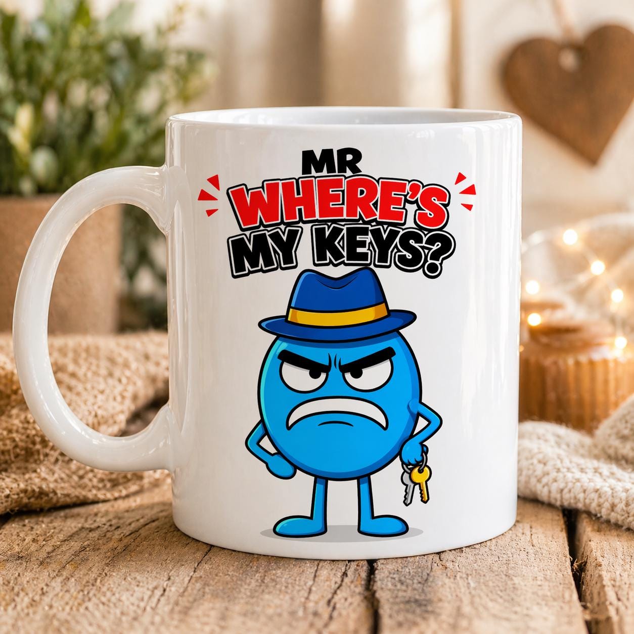 Mr. "Where's My Keys?" Mug, Personalised Funny Gift